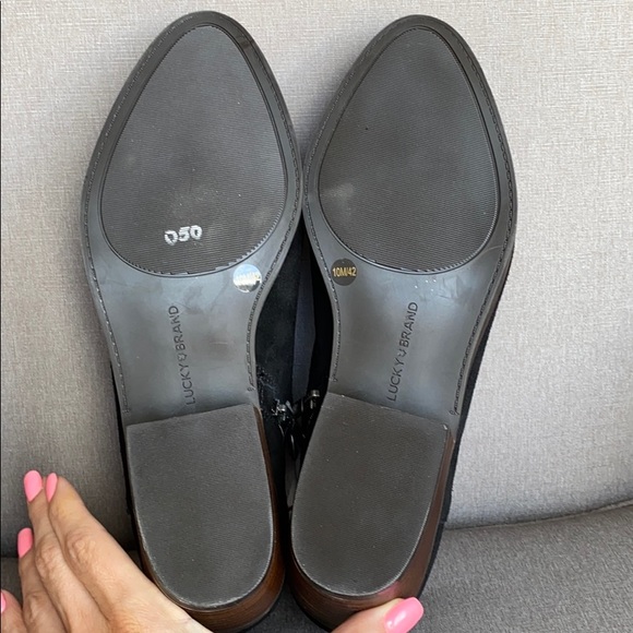 Lucky Brand Fenley Suede Ankle Boots Bootie - Picture 9 of 9